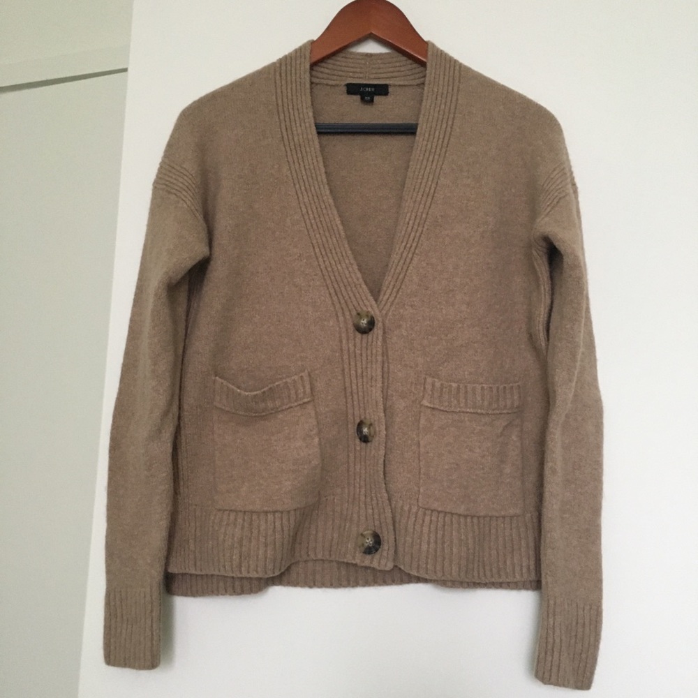 J. Crew camel cropped cardigan